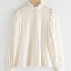& Other Stories Ruffle Collar Silk Shirt